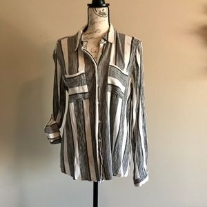 Hippie Rose Striped Button-Down